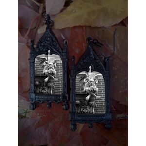 Gargoyle Earrings Gothic Arch Jewelry Stone Winged Statue Cathedral Art Goth